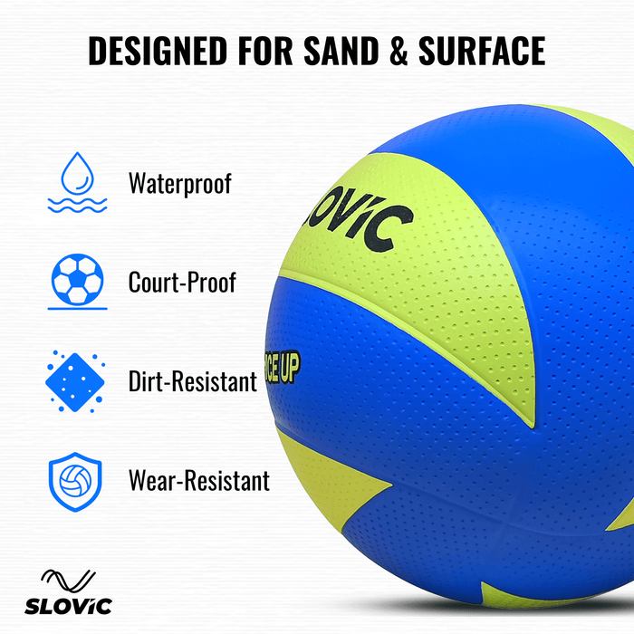 SLOVIC Volleyball [Size-5] | Durable & High Bounce Volleyball Ball | Ideal for Both Indoor & Outdoor Matches | Soft Material & Waterpoof | Blue & Green