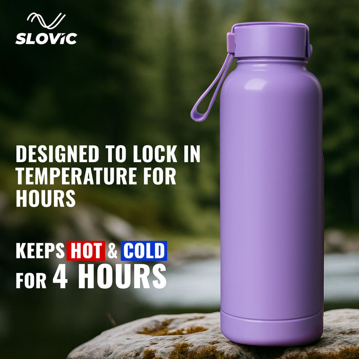 SLOVIC PU Insulated Water Bottle [900 ML] | Stainless Steel Water Bottle for School Kids | 100% BPA Free & Leak Proof |Keeps Water Hot & Cold upto 4 Hrs | Ideal for Home, Office, Gym, School & Travel