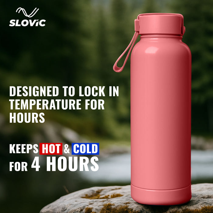 SLOVIC PU Insulated Water Bottle [900 ML] | Stainless Steel Water Bottle for School Kids | 100% BPA Free & Leak Proof |Keeps Water Hot & Cold upto 4 Hrs | Ideal for Home, Office, Gym, School & Travel
