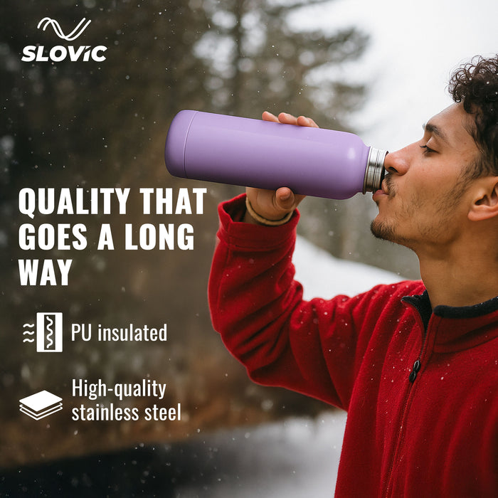 SLOVIC PU Insulated Water Bottle [900 ML] | Stainless Steel Water Bottle for School Kids | 100% BPA Free & Leak Proof |Keeps Water Hot & Cold upto 4 Hrs | Ideal for Home, Office, Gym, School & Travel