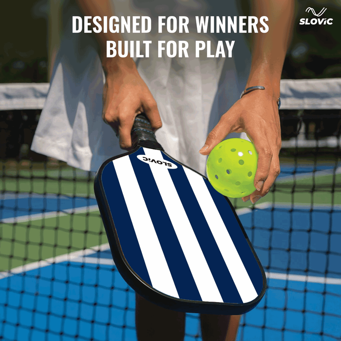 Slovic Pickle Ball Racket [1 x Racket] | PickleBall Rackets with Fiberglass Paddles | Honeycomb Composite Core with Non-Slip Grip | Lightweight & Durable Paddle for Indoor & Outdoor | Comes with Cover