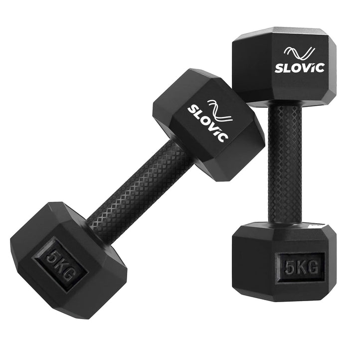 Slovic PVC Dumbbell Set | Home Gym Dumbbells for Daily Workout | High-Quality Fitness Equipment for Strength Training | Non-Slip Coated Handle | Perfect for Women & Men