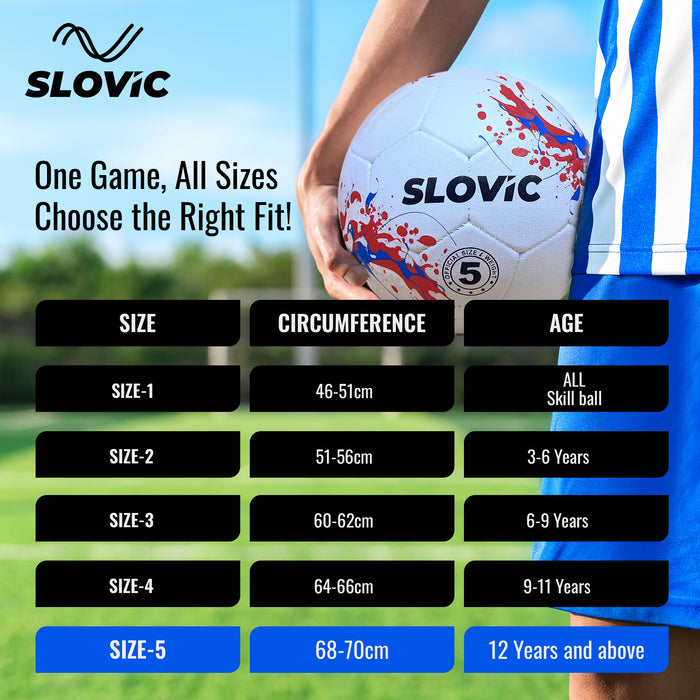 SLOVIC Professional Football [Size-5] | Hard Ground Foot-Ball | Ideal for Grass Ground & Artificial Turf | Training Foot Ball | Soccer Ball | Footballs for Men & Women