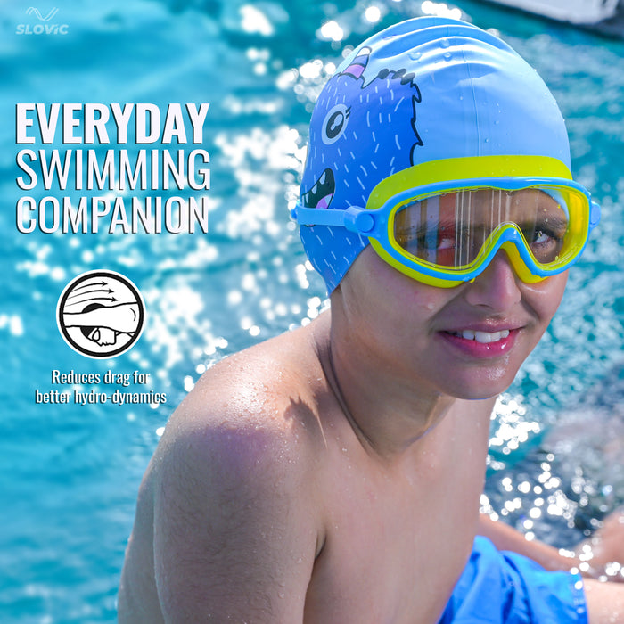 SLOVIC Swimming Cap for Kids | Bear Swimming Pool Cap