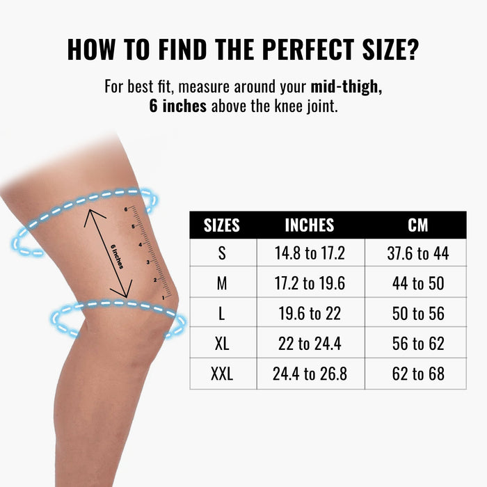 SLOVIC Knee Support for Pain Relief | Bamboo Yarn Knee Cap for Gym, Sports & Cycling | Anti-Slip & Breathable Compression Sleeve for Men & Women