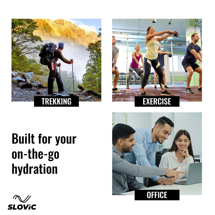 SLOVIC PU Insulated Water Bottle [900 ML] | Stainless Steel Water Bottle for School Kids | 100% BPA Free & Leak Proof |Keeps Water Hot & Cold upto 4 Hrs | Ideal for Home, Office, Gym, School & Travel
