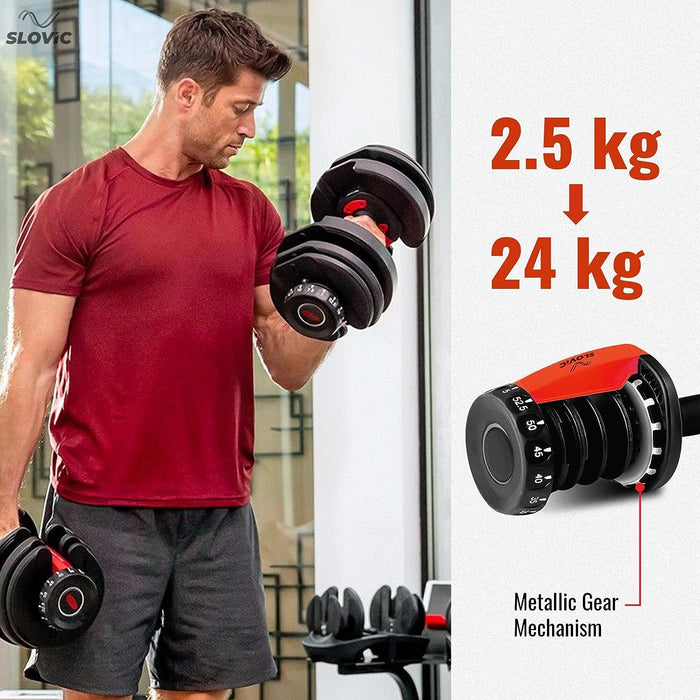 Adjustable Dumbbell Set for Home Gym 15 Weight Combinations