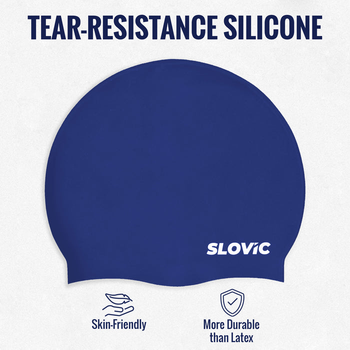 SLOVIC Swimming Cap | Adult | Unisex | Navy Blue