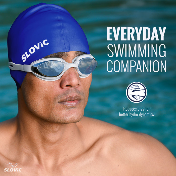 SLOVIC Swimming Cap | Adult | Unisex | Navy Blue