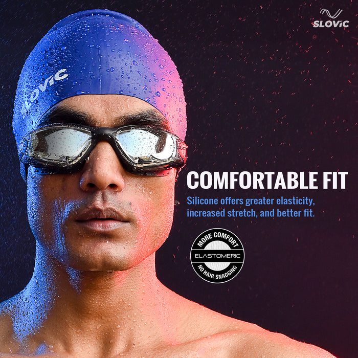 SLOVIC Swimming Cap | Adult | Unisex | Navy Blue