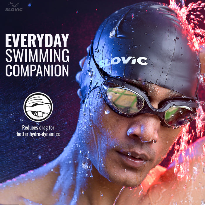 SLOVIC Swimming Cap | Adult | Unisex | Black