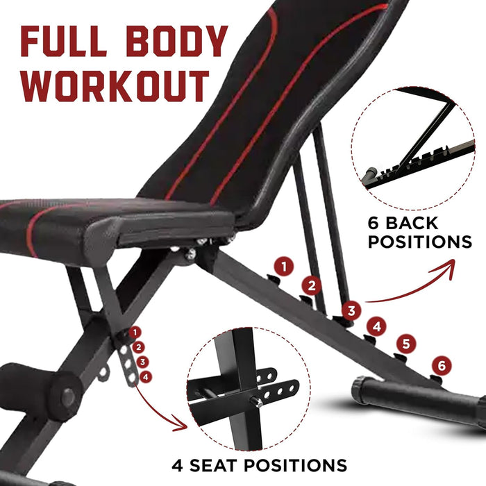 SLOVIC Adjustable and Foldable Fitness Bench for Home Workout
