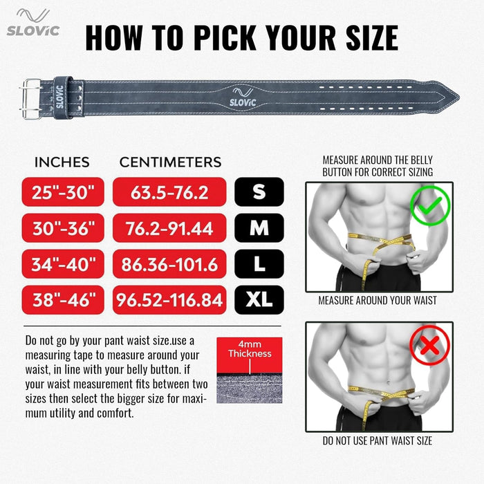 SLOVIC Gym Belt for Weightlifting, Workouts & Strength Training Exercises