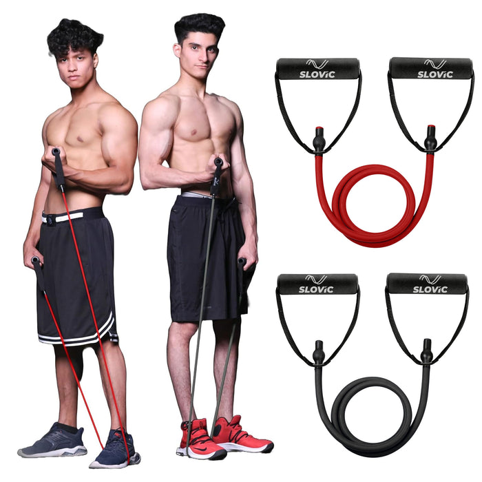 SLOVIC Resistance Tubes | Heavy-Duty Natural Latex | Red+Black
