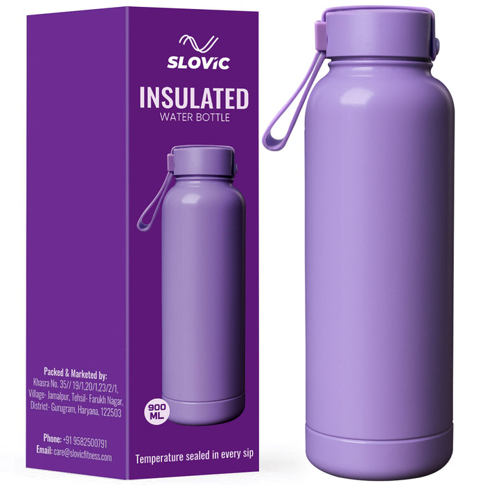 SLOVIC PU Insulated Water Bottle [900 ML] | Stainless Steel Water Bottle for School Kids | 100% BPA Free & Leak Proof |Keeps Water Hot & Cold upto 4 Hrs | Ideal for Home, Office, Gym, School & Travel