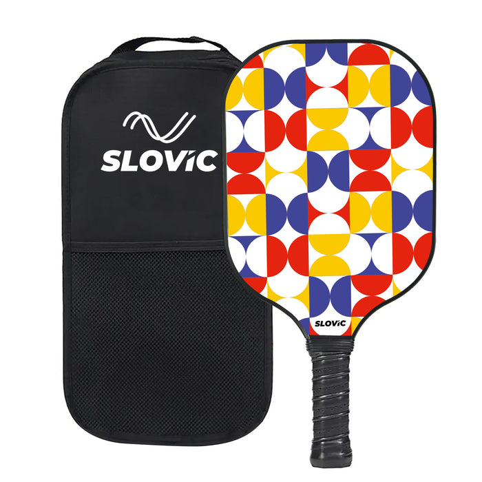 Slovic Pickle Ball Racket [1 x Racket] | PickleBall Rackets with Fiberglass Paddles | Honeycomb Composite Core with Non-Slip Grip | Lightweight & Durable Paddle for Indoor & Outdoor | Comes with Cover