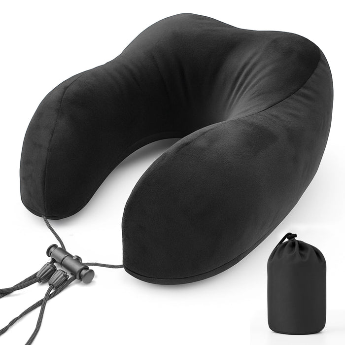 SLOVIC Neck Pillow for Travelling | Premium Memory Foam Pillow for Flight, Car, Bus, Train | 360° Neck Support with Soft Fabric | Travel Accessories | Includes Carrying Bag