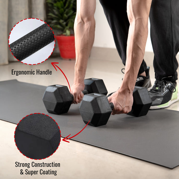 Slovic PVC Dumbbell Set | Home Gym Dumbbells for Daily Workout | High-Quality Fitness Equipment for Strength Training | Non-Slip Coated Handle | Perfect for Women & Men