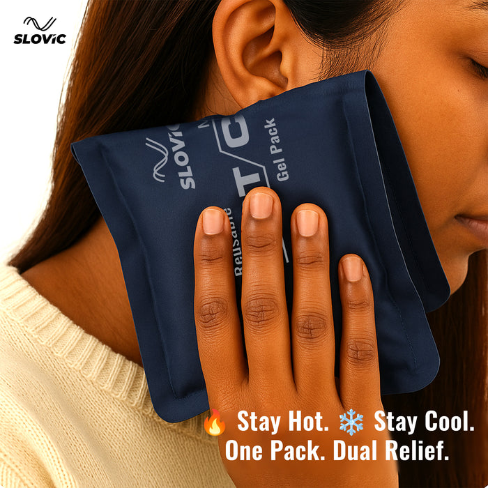 Slovic Reusable Hot & Cold Gel Pack for Pain Relief | Flexible Ice & Heat Pack for Injuries, Muscle Cramps, Swelling, Back & Joint Pain | Multipurpose Gel Pad for Therapy, First Aid & Travel Use