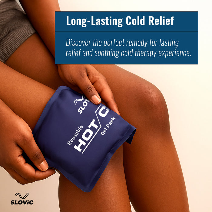 Slovic Reusable Hot & Cold Gel Pack for Pain Relief | Flexible Ice & Heat Pack for Injuries, Muscle Cramps, Swelling, Back & Joint Pain | Multipurpose Gel Pad for Therapy, First Aid & Travel Use