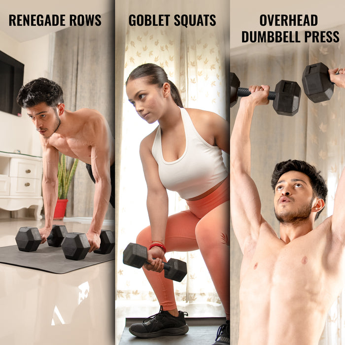 Slovic PVC Dumbbell Set | Home Gym Dumbbells for Daily Workout | High-Quality Fitness Equipment for Strength Training | Non-Slip Coated Handle | Perfect for Women & Men
