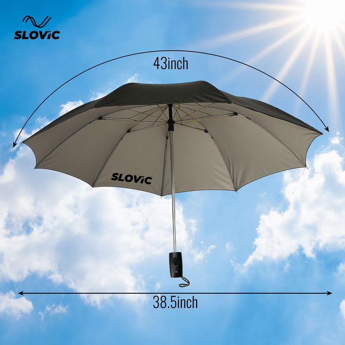 SLOVIC Umbrella for Rain & Sun | Compact and Lightweight Travel Umbrella for Girls & Boys | UV Protection | One-Click Automatic Open & Close | Ideal for Monsoon, Summer & Daily Outdoor Use