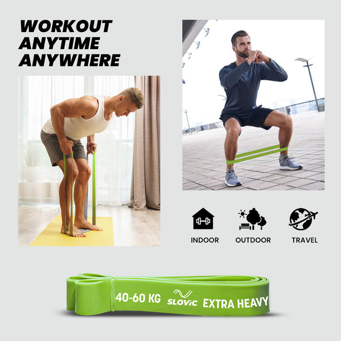 SLOVIC Resistance Band 40-60 Kg (Green & Grey)