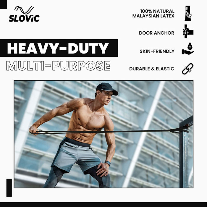 Slovic Resistance Band Pull up Training Bands for Calisthenics (Purple + Black)