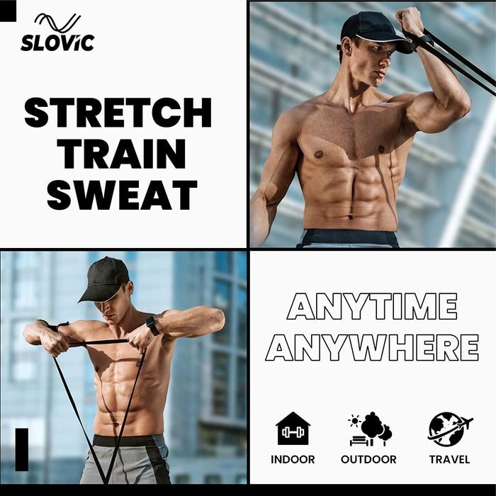 Slovic Resistance Band Pull up Training Bands for Calisthenics (Purple + Black)