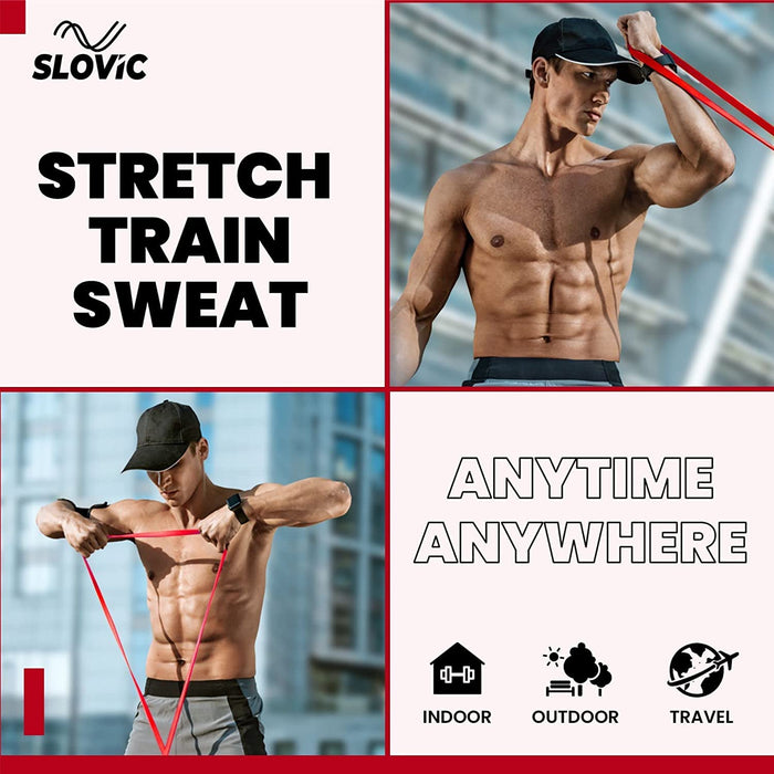 Slovic Resistance Band Pull up Training Bands for Calisthenics (Black+Red+Purple)